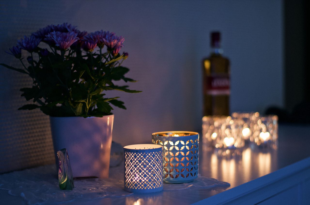 Mirror-work Tealight Holders, set of 4