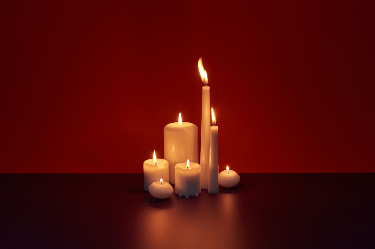 Saffron Pillar Candle Trio